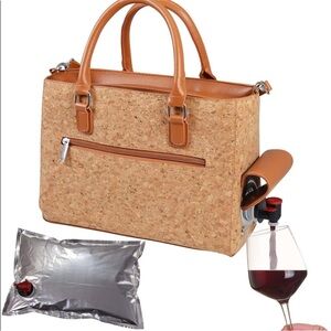 Cork Wine Purse Hidden Dispenser Crossbody Picnic Party Bag NWOT